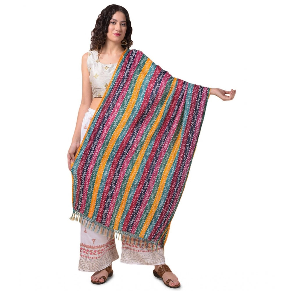 Chanderi Printed Dupatta (Multicolor, Length: 2.25 to 2.50 Mtr)