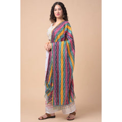 Chanderi Printed Dupatta (Multicolor, Length: 2.25 to 2.50 Mtr)