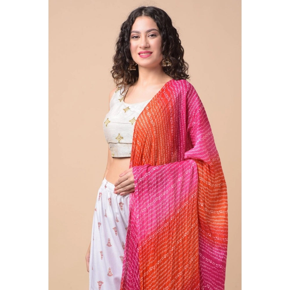 Chanderi Printed Dupatta (Multicolor, Length: 2.25 to 2.50 Mtr)