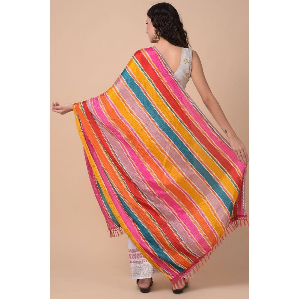 Chanderi Printed Dupatta (Multicolor, Length: 2.25 to 2.50 Mtr)