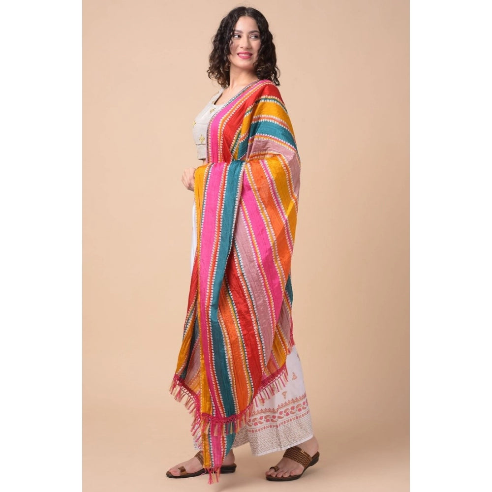 Chanderi Printed Dupatta (Multicolor, Length: 2.25 to 2.50 Mtr)