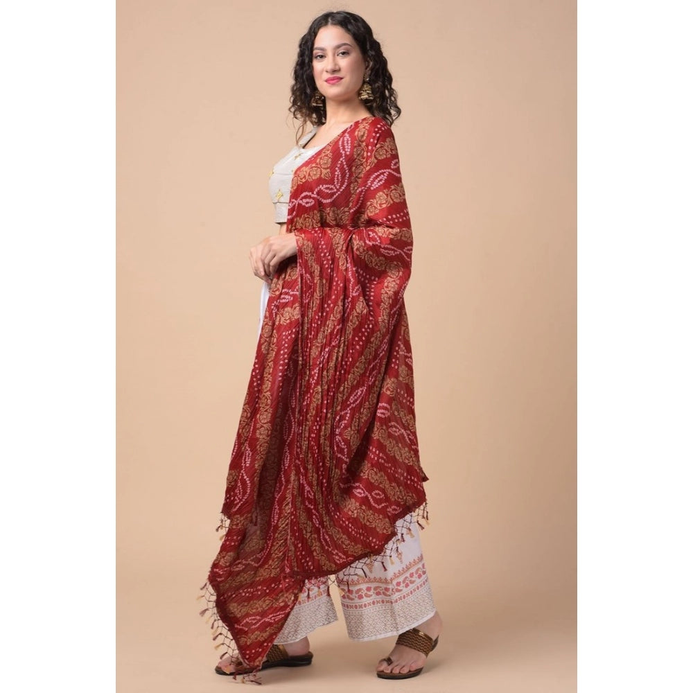 Chanderi Printed Dupatta (Multicolor, Length: 2.25 to 2.50 Mtr)