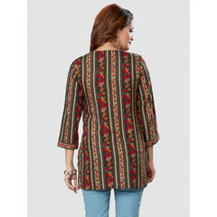 Casual 3/4 Sleeves Printed Rayon Short Top (MultiColor)