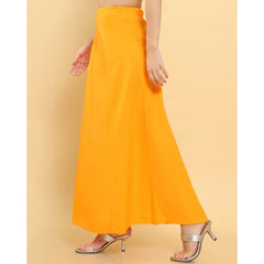 Women's Cotton Solid Free Size Petticoat (Mustard)