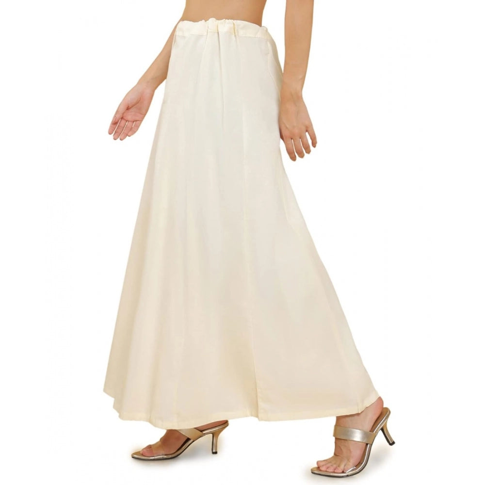 Women's Cotton Solid Free Size Petticoat (Cream)