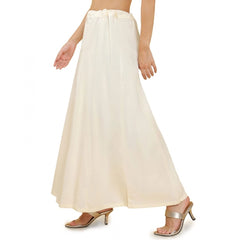 Women's Cotton Solid Free Size Petticoat (Cream)