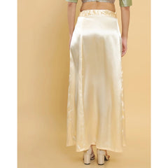 Women's Silk Solid Free Size Petticoat (Cream)