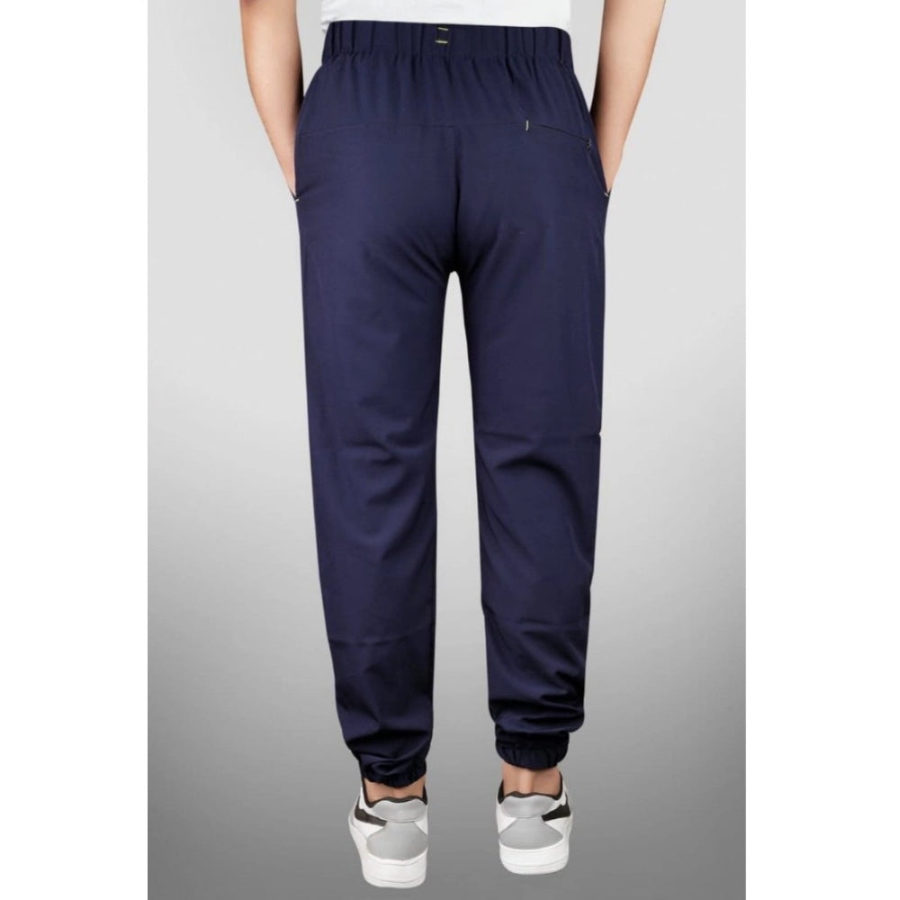 Men's Polyster Solid Track Pant-Lower (Navy Blue)