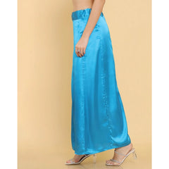 Silk Solid Free Size Petticoat (Blue)