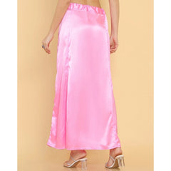 Silk Solid Free Size Petticoat (Pink)