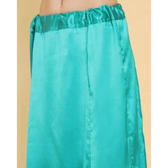 Women's Silk Solid Free Size Petticoat (SeeSaw Green)