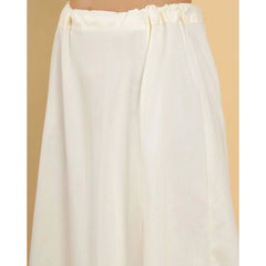 Women's Cotton Solid Free Size Petticoat (Cream)