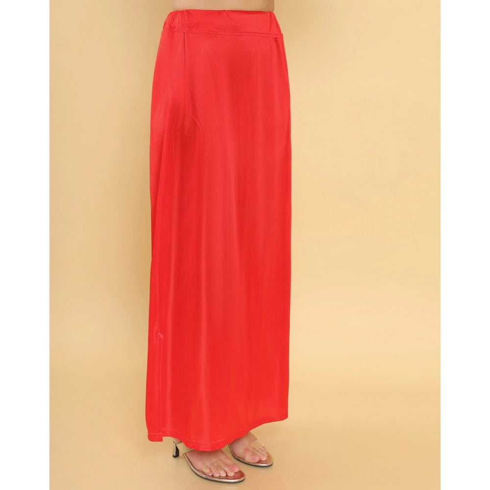 Silk Solid Free Size Petticoat (Red)