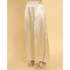 Women's Silk Solid Free Size Petticoat (Gold)