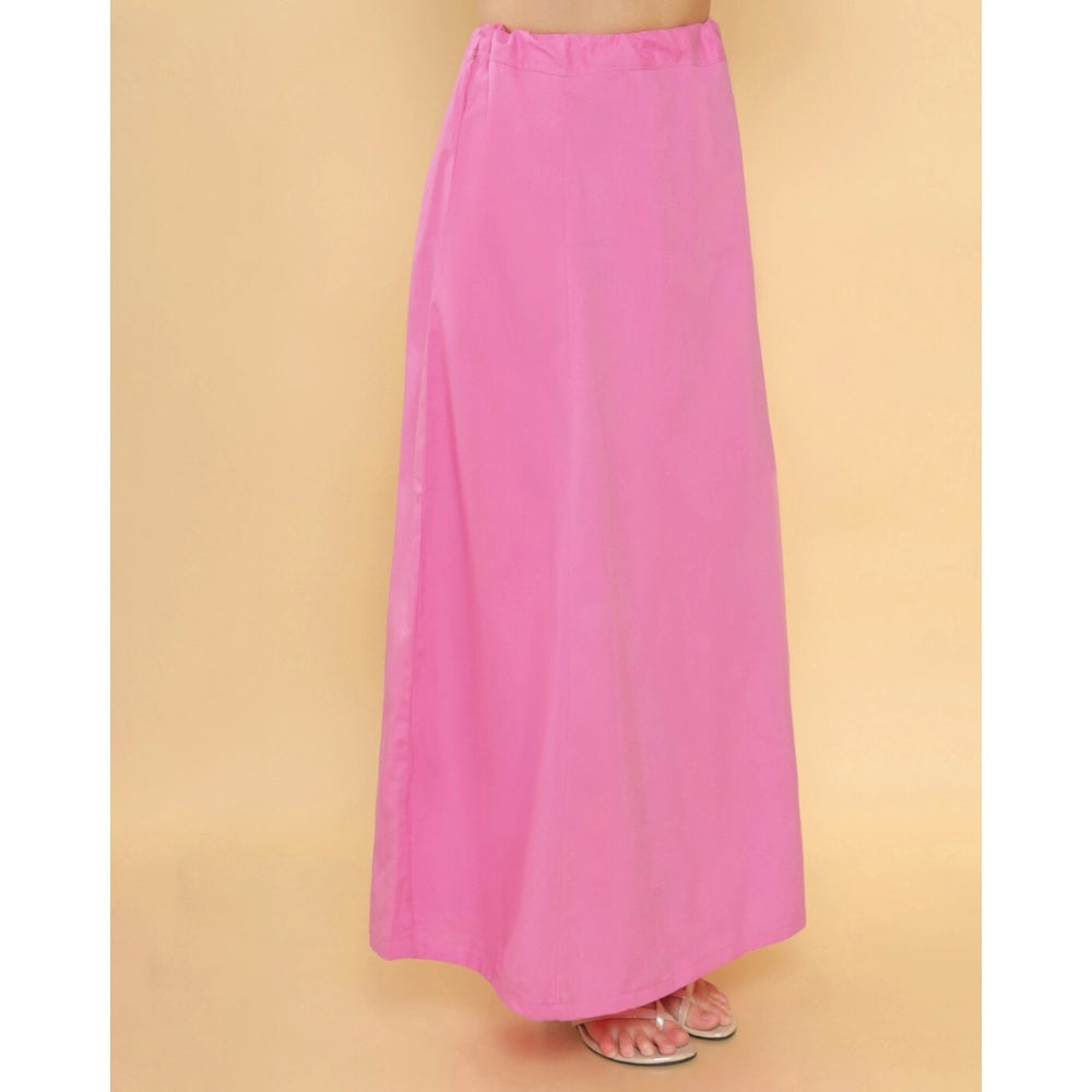 Women's Cotton Solid Free Size Petticoat (Pink)