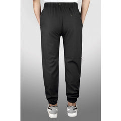 Men's Polyster Solid Track Pant-Lower (Black)