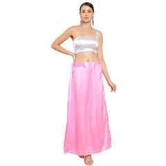 Silk Solid Free Size Petticoat (Pink)