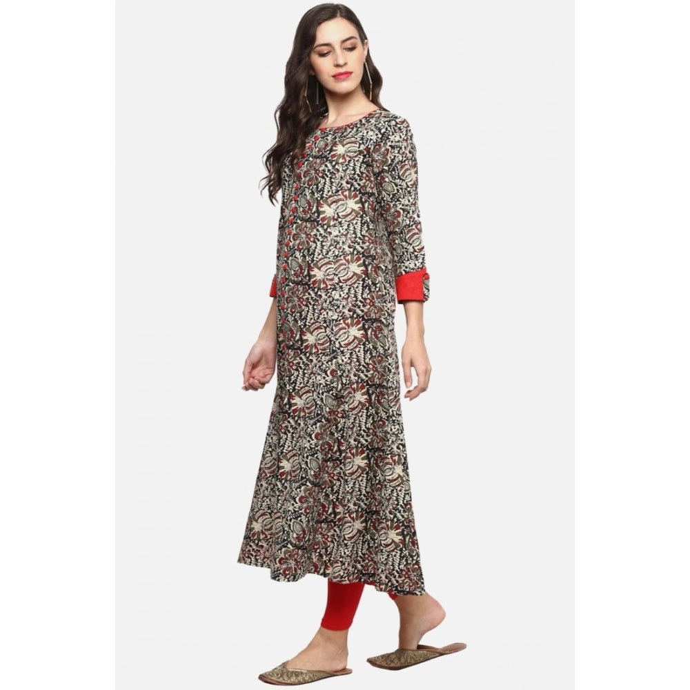 Women's Casual 3/4 th Sleeve Printed Cotton Kurti (MultiColor)