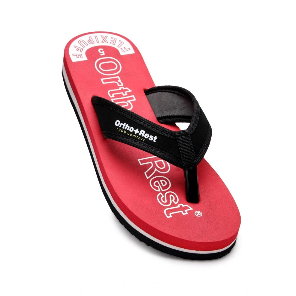 Unisex Rubber Comfortable Orthopedic Doctor Slipper and Flip Flops (Red)