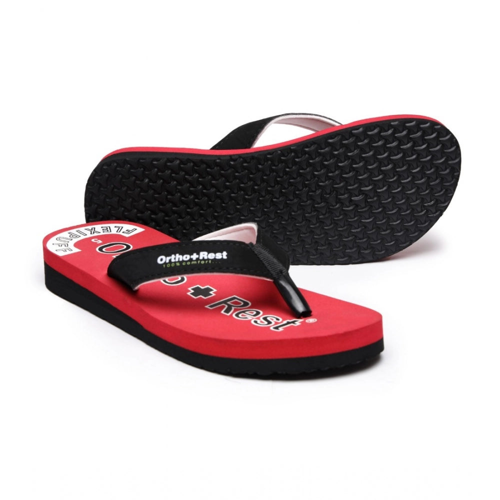 Unisex Rubber Comfortable Orthopedic Doctor Slipper and Flip Flops (Red)