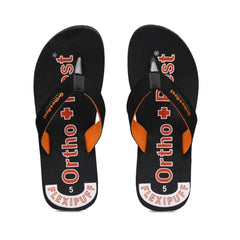 Unisex Rubber Comfortable Orthopedic Doctor Slipper and Flip Flops (Black)