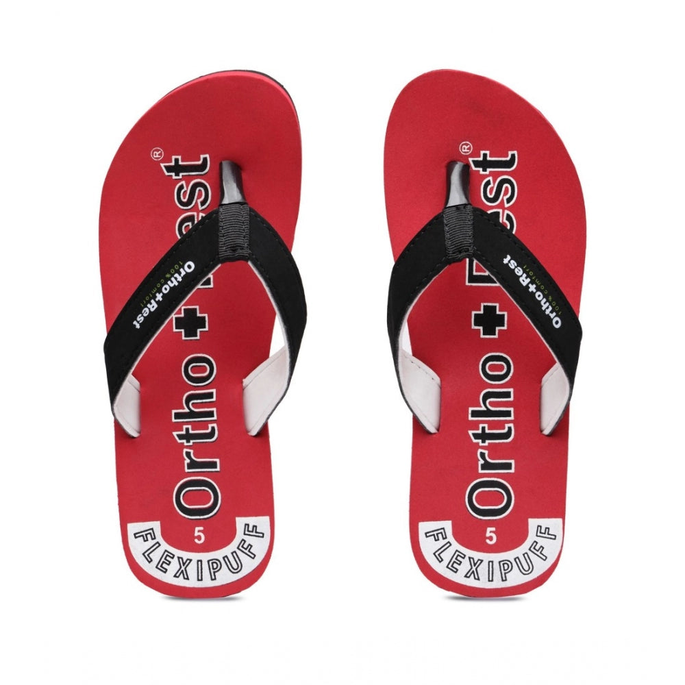 Unisex Rubber Comfortable Orthopedic Doctor Slipper and Flip Flops (Red)