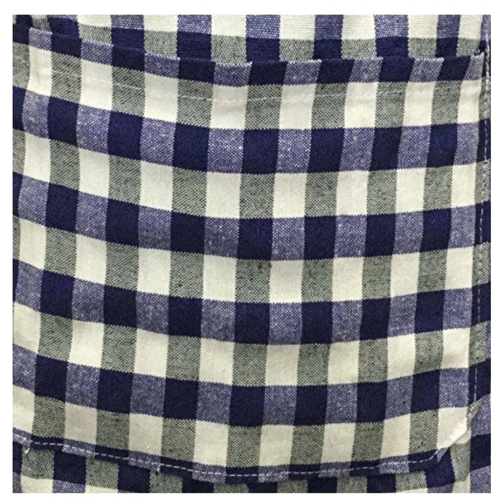 Checked Cotton Apron Sets (Blue)