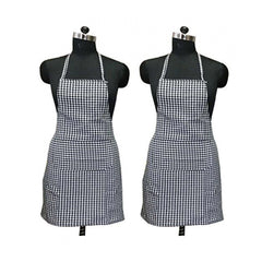 Checked Cotton Apron Sets (Black)