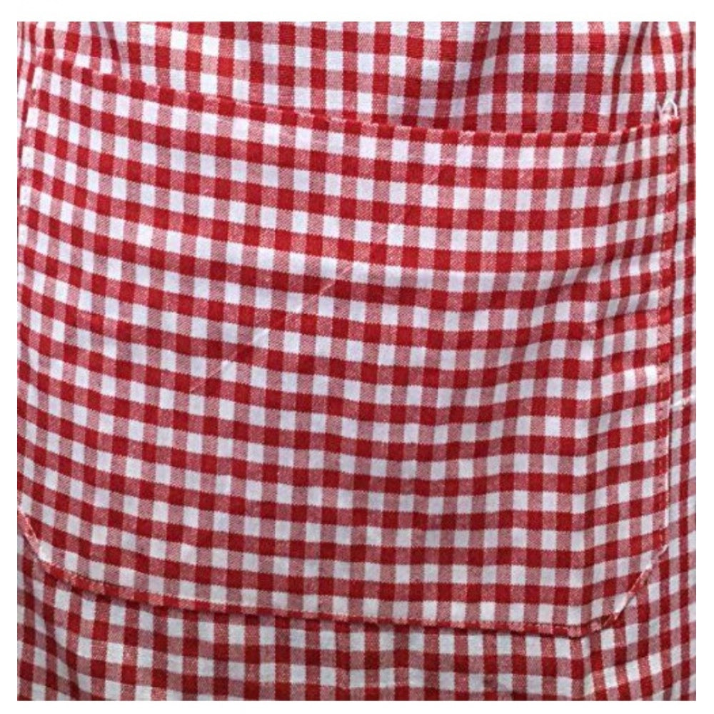 Checked Cotton Aprons (Red)