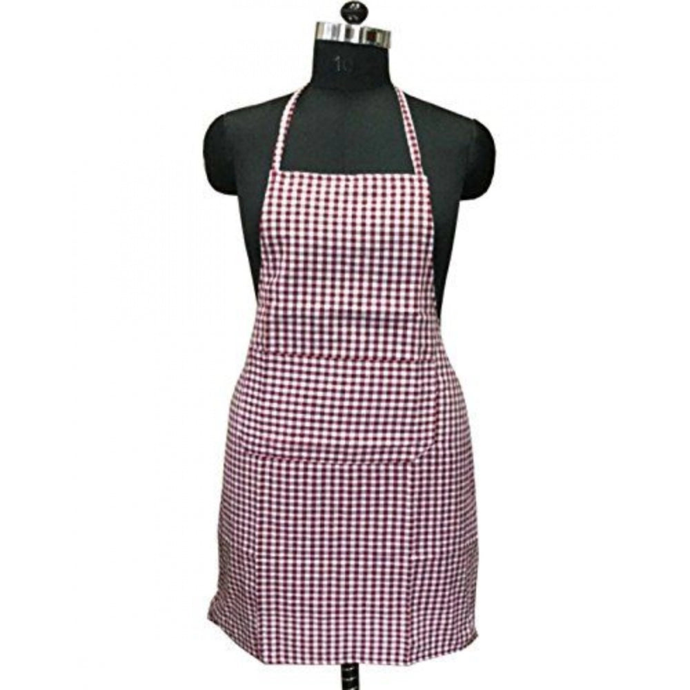 Checked Cotton Aprons (Maroon)