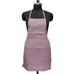 Checked Cotton Aprons (Maroon)