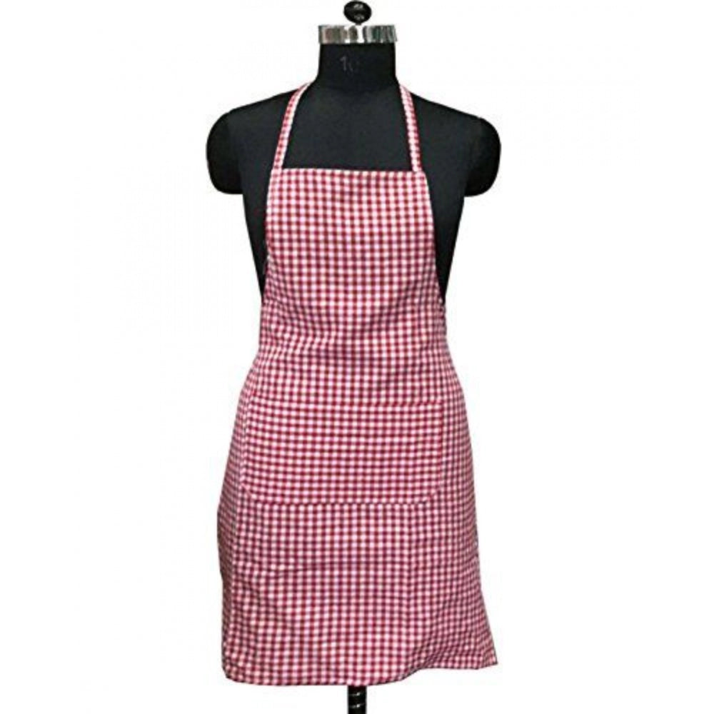 Checked Cotton Aprons (Red)