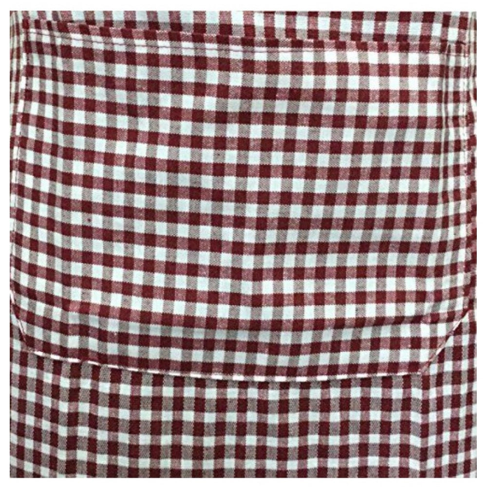 Checked Cotton Aprons (Maroon)