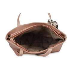 Women's Polyurethane Textured  Shoulder Bag (Peach)