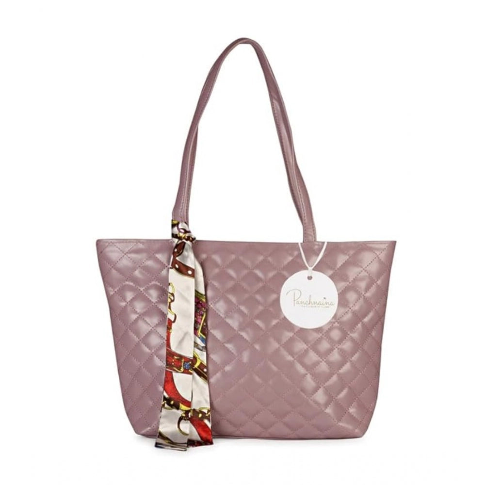 Women's Polyurethane Textured  Shoulder Bag (Blush Pink)
