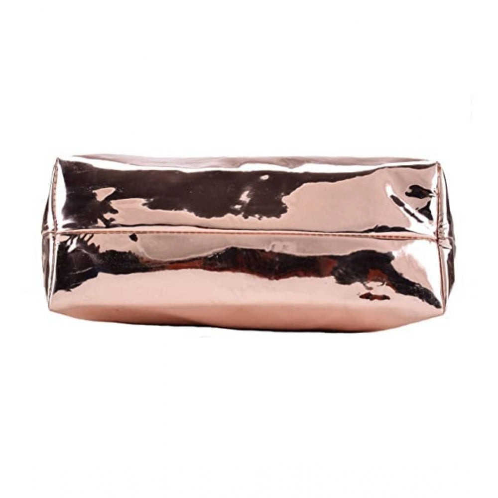 Rose Gold Mirror Shiny Fancy Tote Bag