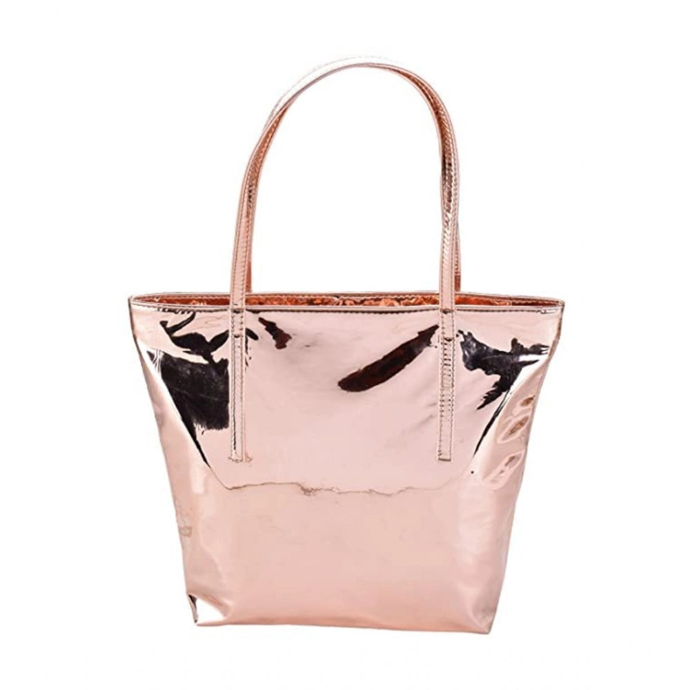 Rose Gold Mirror Shiny Fancy Tote Bag