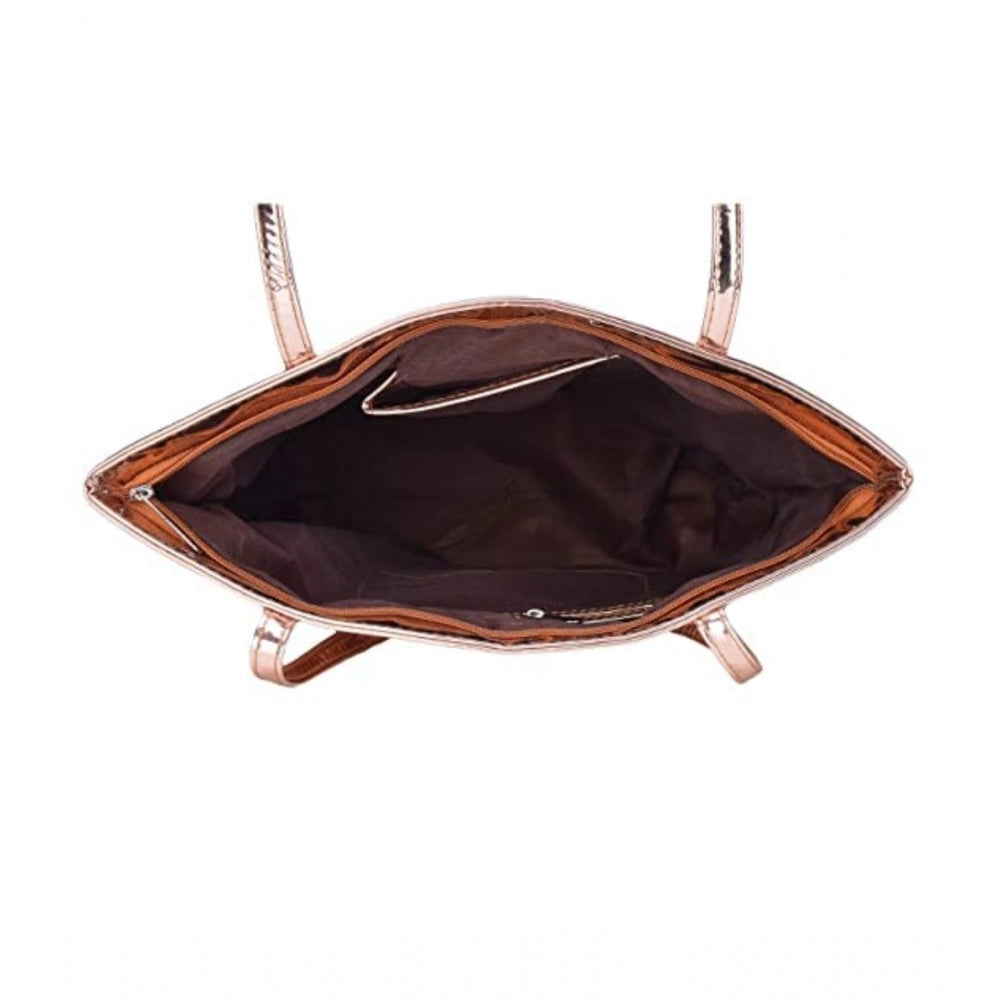 Rose Gold Mirror Shiny Fancy Tote Bag
