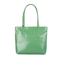 Women's Polyurethane Textured, Croc Shoulder Bag (Green)