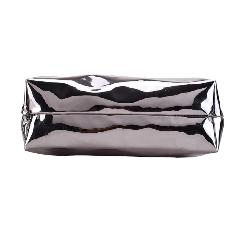 Grey Mirror Shiny Fancy Tote Bag