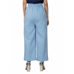 Casual Cotton Solid Pants (Sky Blue)