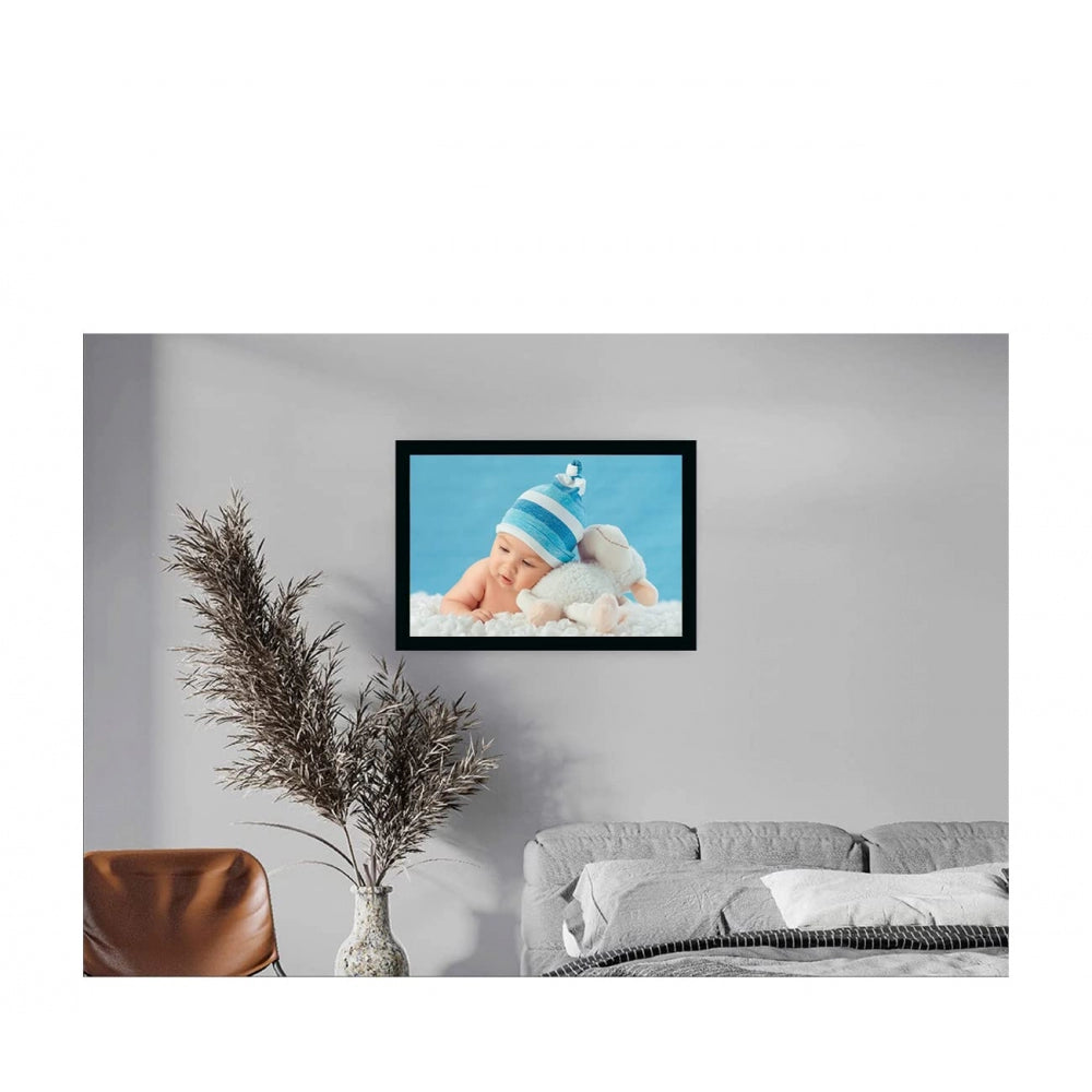 Baby Photo Painting with Synthetic Photo Frame (Multicolor)