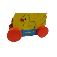 Wooden Toddlers Duck Pull Toy For Babies (Multicolor)