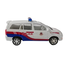 Plastic Innova Crysta Pull Back Police Car For Kids (White)