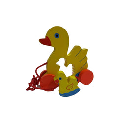 Wooden Toddlers Duck Pull Toy For Babies (Multicolor)