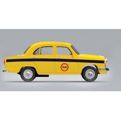 Plastic Kolkata Ambassador Taxi Car (Yellow)