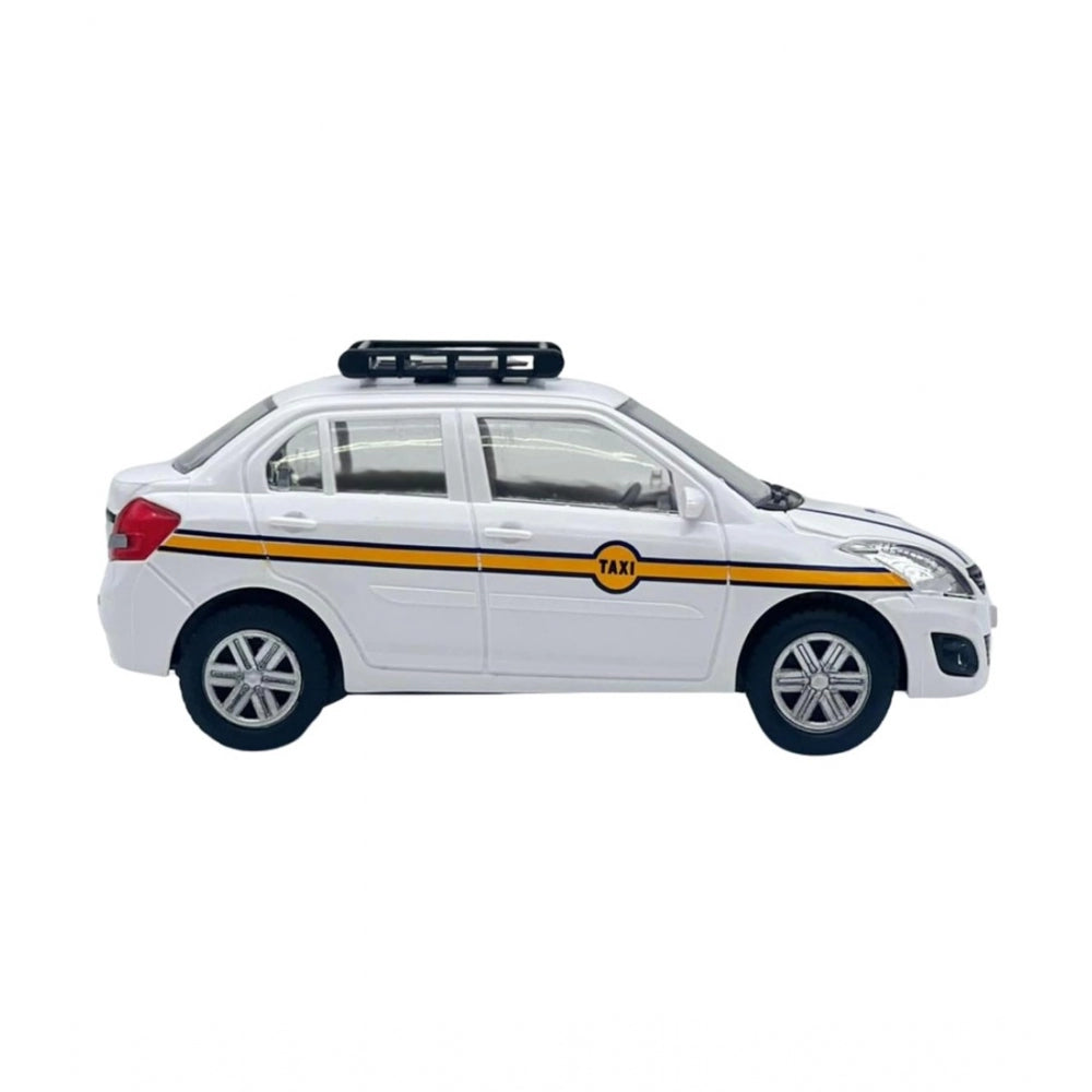 Plastic Ola Uber Swift Taxi Model Car Openable Doors Pull Back Action Collectible Car For Kids (White)