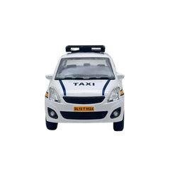 Plastic Ola Uber Swift Taxi Model Car Openable Doors Pull Back Action Collectible Car For Kids (White)