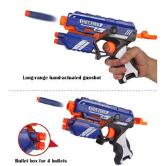 Plastic Blaze Storm Soft Bullet Toy Gun For Boy With 10 Safe Soft Foam Bullet Shooting Gun (Blue)