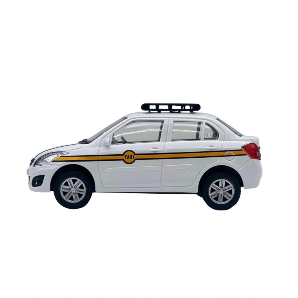 Plastic Ola Uber Swift Taxi Model Car Openable Doors Pull Back Action Collectible Car For Kids (White)